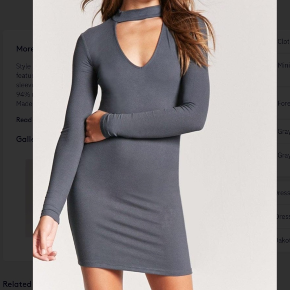 Forever 21 Women's Gray Cutout Dress NEW!!